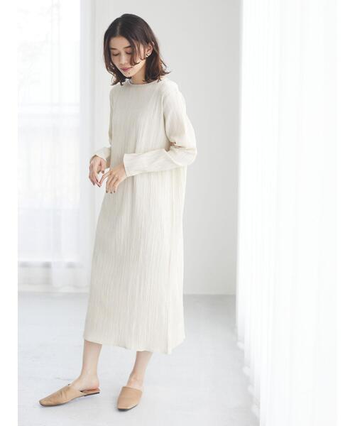 Green　Parks（グリーンパークス）の「シアーバック釦ワンピース＊（ワンピース・レディース・ブラック/ベージュ/グリーン・FREE）」の9枚目の写真