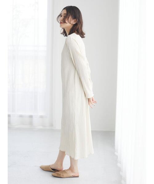 Green　Parks（グリーンパークス）の「シアーバック釦ワンピース＊（ワンピース・レディース・ブラック/ベージュ/グリーン・FREE）」の10枚目の写真