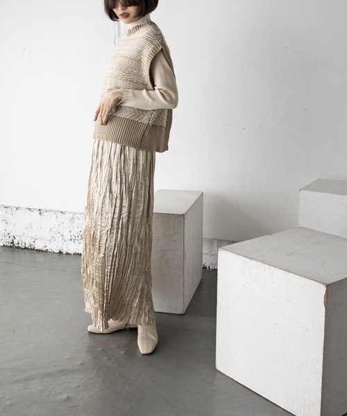 Kari & lili（カウリアンドリィリィ）の「ジャガードベスト（ベスト・レディース・ブラック/パープル/ベージュ・FREE）」の14枚目の写真