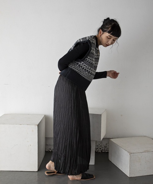 Kari & lili（カウリアンドリィリィ）の「ジャガードベスト（ベスト・レディース・ブラック/パープル/ベージュ・FREE）」の20枚目の写真