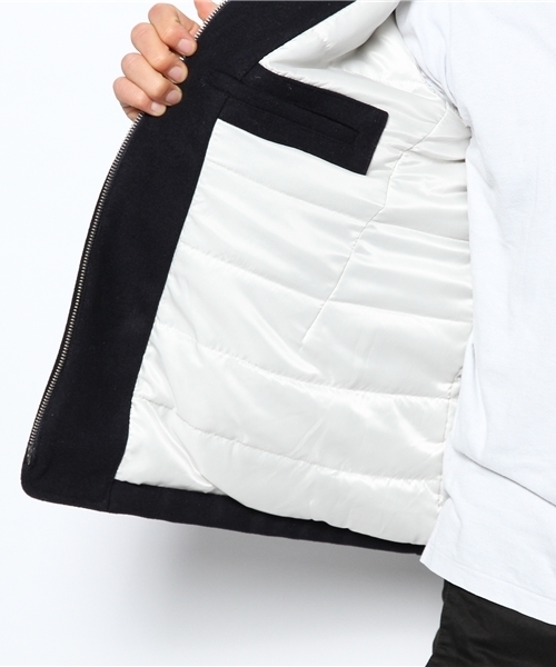 スティーブンアラン スタジャン レザー 本革 ネイビー メルトン ウール