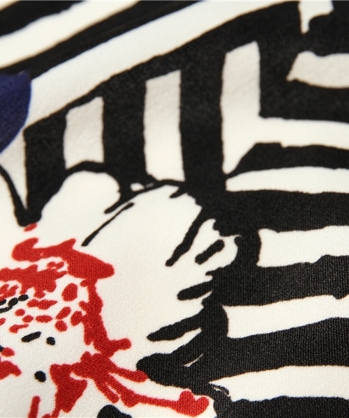 ROSE BUD（ローズバッド）の「LSK-14217 W/ELASTIC MID CALF SKIRT（スカート・レディース・ホワイト/ダークグリーン・ONE SIZE）」の3枚目の写真