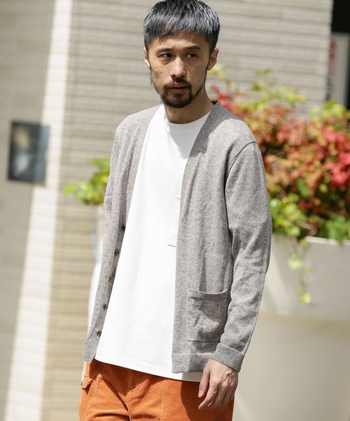 URBAN RESEARCH Sonny Label（アーバンリサーチサニーレーベル）の「リネン混ウォッシャブルサマーカーディガン（カーディガン/ボレロ・メンズ・ベージュ/オレンジ/ネイビー/グレー・LARGE/MEDIUM）」の2枚目の写真