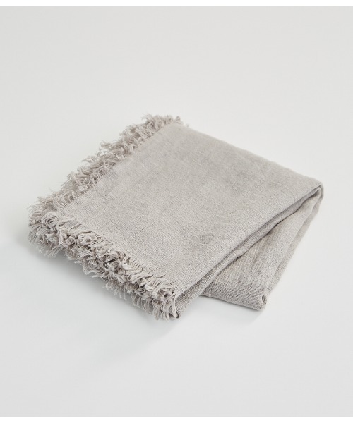 SIPULI（シプリ）の「ASAUCE MELER｜ライトベルギーリネンフリンジストール（ストール/ショール・レディース・グレー系その他/アイボリー・フリー）」の2枚目の写真