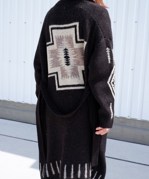 PENDLETON（ペンドルトン）の「PENDLETON/ ペンドルトン　SHAWL COLLAR CARDIGAN　ショールカラーカーディガン 1575-6104（カーディガン/ボレロ・レディース・ホワイト/ブラック・FREE）」の3枚目の写真