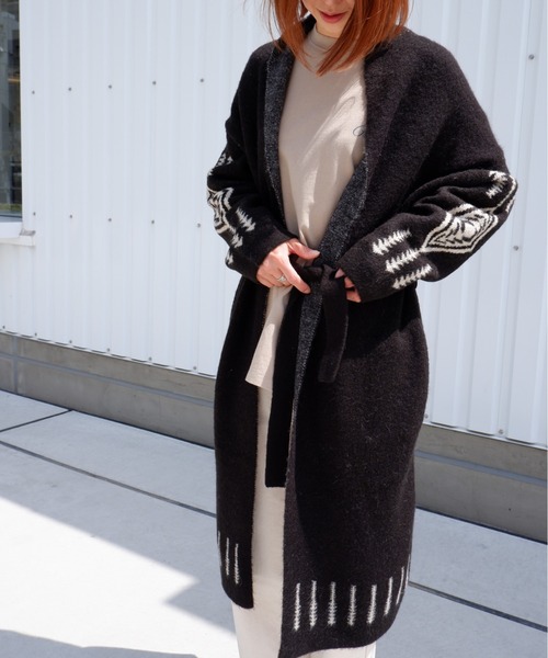 PENDLETON（ペンドルトン）の「PENDLETON/ ペンドルトン　SHAWL COLLAR CARDIGAN　ショールカラーカーディガン 1575-6104（カーディガン/ボレロ・レディース・ホワイト/ブラック・FREE）」の20枚目の写真