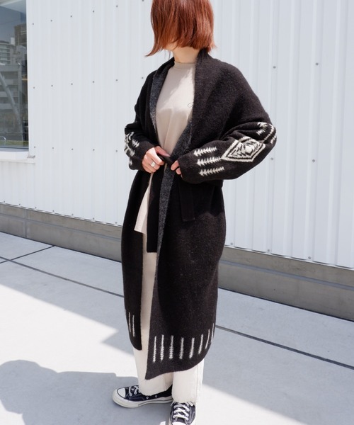 PENDLETON（ペンドルトン）の「PENDLETON/ ペンドルトン　SHAWL COLLAR CARDIGAN　ショールカラーカーディガン 1575-6104（カーディガン/ボレロ・レディース・ホワイト/ブラック・FREE）」の22枚目の写真