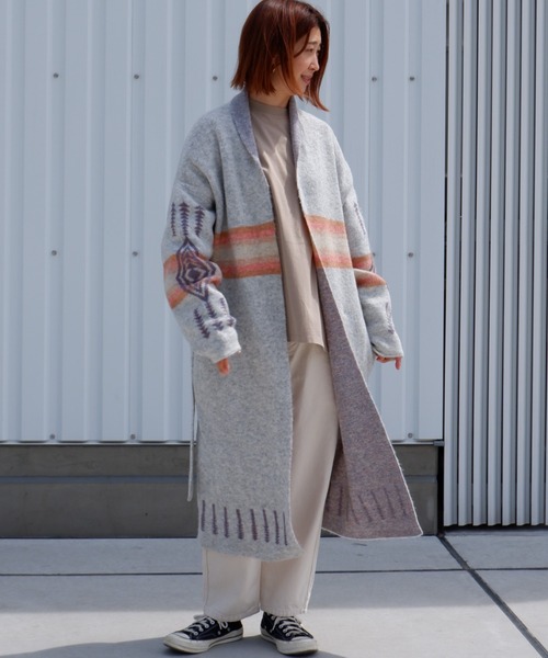 PENDLETON（ペンドルトン）の「PENDLETON/ ペンドルトン　SHAWL COLLAR CARDIGAN　ショールカラーカーディガン 1575-6104（カーディガン/ボレロ・レディース・ホワイト/ブラック・FREE）」の10枚目の写真