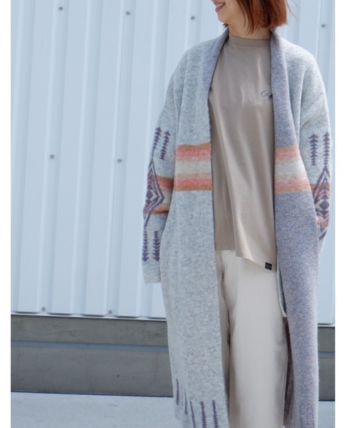 PENDLETON（ペンドルトン）の「PENDLETON/ ペンドルトン　SHAWL COLLAR CARDIGAN　ショールカラーカーディガン 1575-6104（カーディガン/ボレロ・レディース・ホワイト/ブラック・FREE）」の21枚目の写真