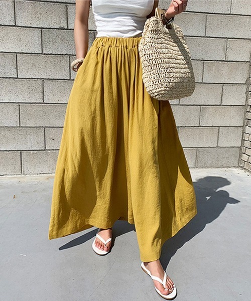 KOR（ケーオーアール）の「ガウチョパンツ ロングスカート風パンツ（その他パンツ・レディース・ブラック/イエロー/グリーン/アイボリー・FREE）」の13枚目の写真