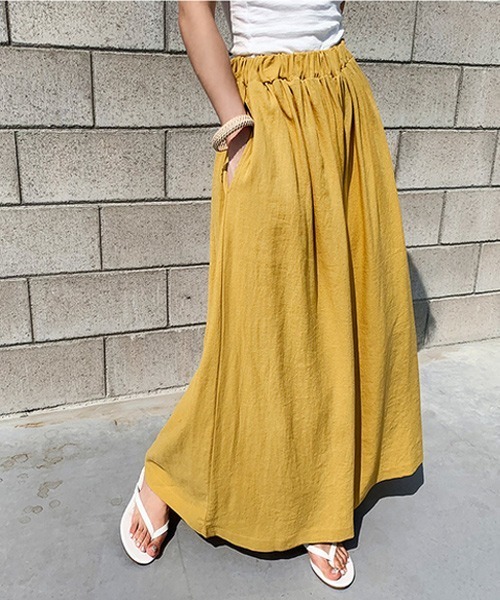 KOR（ケーオーアール）の「ガウチョパンツ ロングスカート風パンツ（その他パンツ・レディース・ブラック/イエロー/グリーン/アイボリー・FREE）」の19枚目の写真