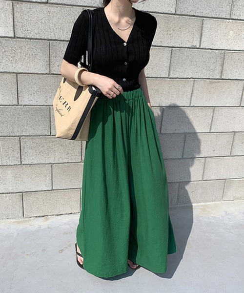 KOR（ケーオーアール）の「ガウチョパンツ ロングスカート風パンツ（その他パンツ・レディース・ブラック/イエロー/グリーン/アイボリー・FREE）」の17枚目の写真