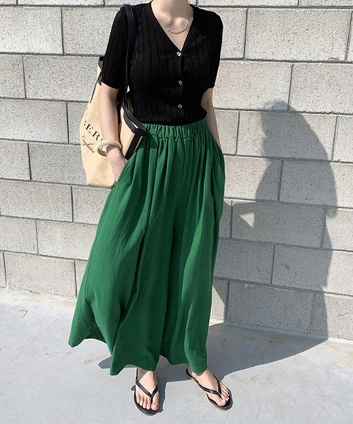 KOR（ケーオーアール）の「ガウチョパンツ ロングスカート風パンツ（その他パンツ・レディース・ブラック/イエロー/グリーン/アイボリー・FREE）」の20枚目の写真