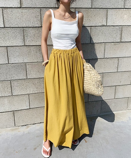 KOR（ケーオーアール）の「ガウチョパンツ ロングスカート風パンツ（その他パンツ・レディース・ブラック/イエロー/グリーン/アイボリー・FREE）」の16枚目の写真