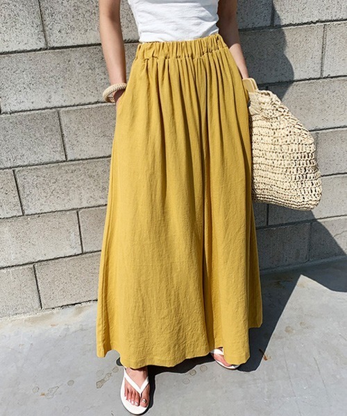 KOR（ケーオーアール）の「ガウチョパンツ ロングスカート風パンツ（その他パンツ・レディース・ブラック/イエロー/グリーン/アイボリー・FREE）」の6枚目の写真