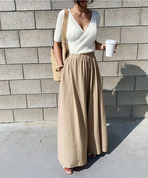 KOR（ケーオーアール）の「ガウチョパンツ ロングスカート風パンツ（その他パンツ・レディース・ブラック/イエロー/グリーン/アイボリー・FREE）」の21枚目の写真