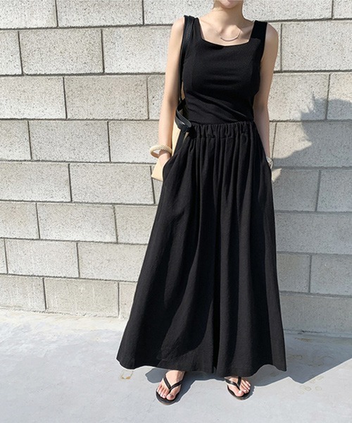 KOR（ケーオーアール）の「ガウチョパンツ ロングスカート風パンツ（その他パンツ・レディース・ブラック/イエロー/グリーン/アイボリー・FREE）」の12枚目の写真