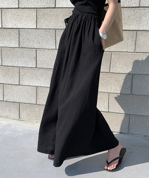 KOR（ケーオーアール）の「ガウチョパンツ ロングスカート風パンツ（その他パンツ・レディース・ブラック/イエロー/グリーン/アイボリー・FREE）」の5枚目の写真