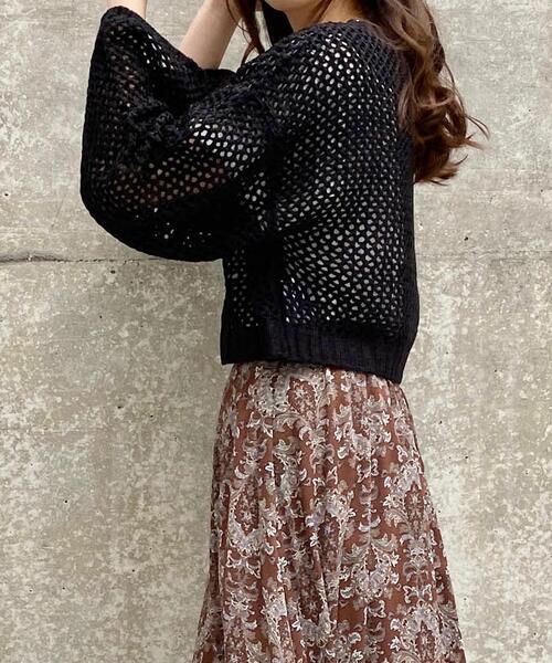 INGNI(イング)の「メッシュニットSET(ニット/セーター・レディース・ベージュ/ブラック/マスタード・M)」の1枚目の写真