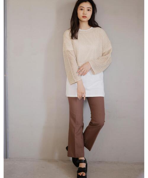 INGNI(イング)の「メッシュニットSET(ニット/セーター・レディース・ベージュ/ブラック/マスタード・M)」の9枚目の写真