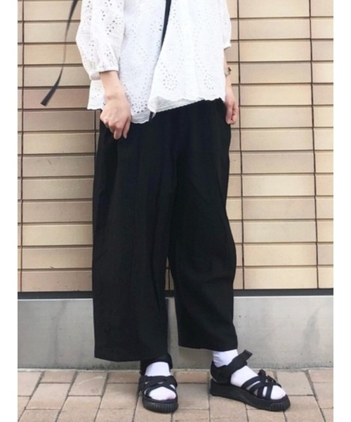 PRISTINE 新品ミモザミモザ柄ギャザーパンツ サマンサモスモス×ムーミン 森柄ギャザーパンツ SM2 MOOMIN