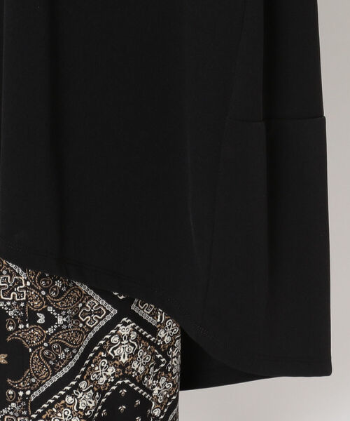 DROIT BELLO(ドロイトベロ)の「DROIT BELLO(ドロイトベロ)後ろ切り替えコクーンチュニック(Tシャツ/カットソー・レディース・ブラック/オフホワイト・FREE)」の7枚目の写真