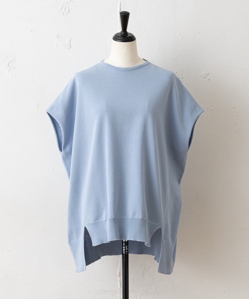 BEARDSLEY（ビアズリー）の「ユッタリプルオーバー（ニット/セーター・レディース・ブルー/アイボリー・FREE）」の4枚目の写真