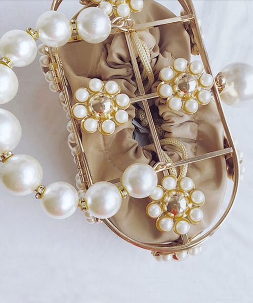 Jasmine Grandiflorum（ジャスミングランディフローラム）の「お花のパールいっぱいハンドバッグ（ハンドバッグ・レディース・ベージュ・FREE）」の12枚目の写真