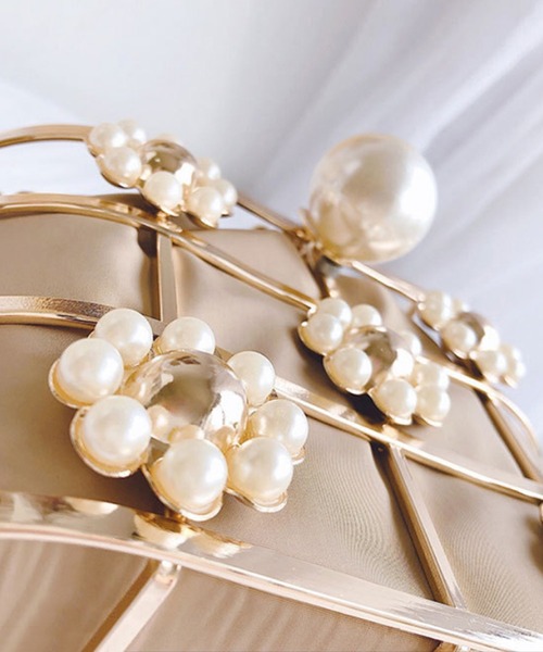 Jasmine Grandiflorum（ジャスミングランディフローラム）の「お花のパールいっぱいハンドバッグ（ハンドバッグ・レディース・ベージュ・FREE）」の14枚目の写真