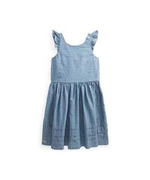 POLO RALPH LAUREN CHILDRENSWEAR（ポロ ラルフ ローレン チルドレンズウェア）の「ラッフルド コットン シャンブレー ドレス（ワンピース・キッズ）」