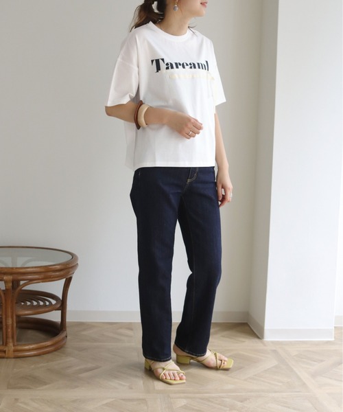 vingtrois（バントロア）の「【Vingtrois】ドライタッチコットン テープ付きロゴT（Tシャツ/カットソー・レディース・ホワイト/ブラック/モカ・M）」の15枚目の写真