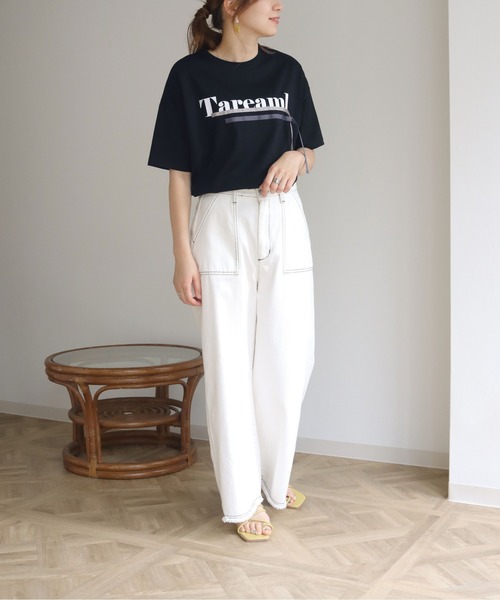 vingtrois（バントロア）の「【Vingtrois】ドライタッチコットン テープ付きロゴT（Tシャツ/カットソー・レディース・ホワイト/ブラック/モカ・M）」の20枚目の写真