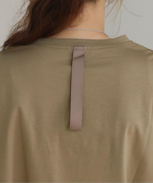 vingtrois（バントロア）の「【Vingtrois】ドライタッチコットン テープ付きロゴT（Tシャツ/カットソー・レディース・ホワイト/ブラック/モカ・M）」の10枚目の写真