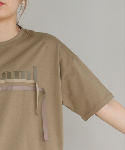 vingtrois（バントロア）の「【Vingtrois】ドライタッチコットン テープ付きロゴT（Tシャツ/カットソー・レディース・ホワイト/ブラック/モカ・M）」の11枚目の写真