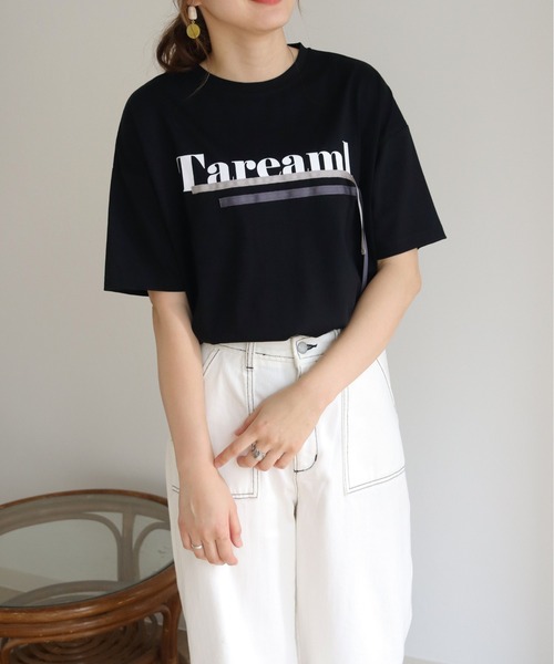 vingtrois（バントロア）の「【Vingtrois】ドライタッチコットン テープ付きロゴT（Tシャツ/カットソー・レディース・ホワイト/ブラック/モカ・M）」の16枚目の写真