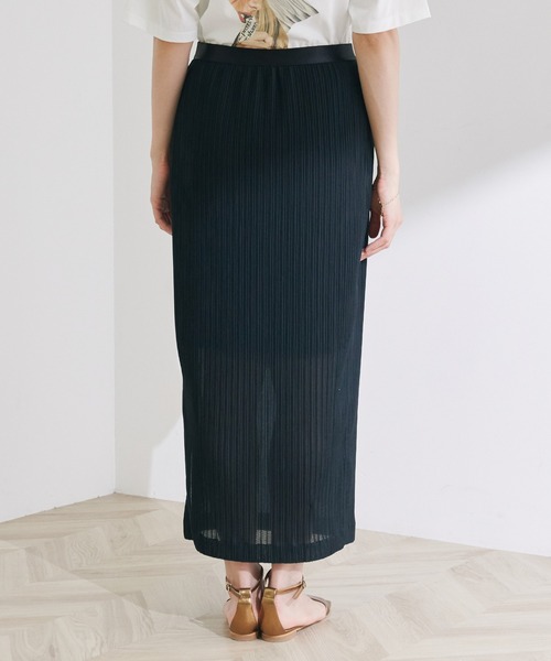 ROPE'（ロペ）の「【セットアップ対応】【洗える】プリーツカットソータイトスカート（スカート・レディース・ブラック/ダークブラウン・38）」の3枚目の写真