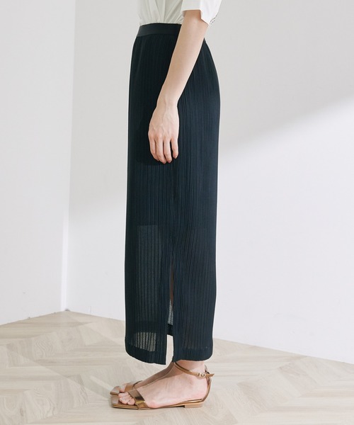ROPE'（ロペ）の「【セットアップ対応】【洗える】プリーツカットソータイトスカート（スカート・レディース・ブラック/ダークブラウン・38）」の8枚目の写真