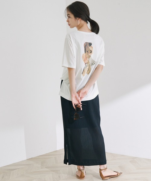 ROPE'（ロペ）の「【セットアップ対応】【洗える】プリーツカットソータイトスカート（スカート・レディース・ブラック/ダークブラウン・38）」の9枚目の写真