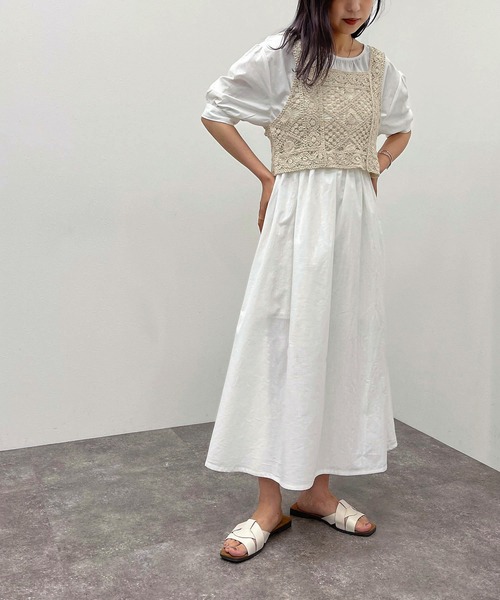 apres jour mignon(アプレジュールミニョン)の「かぎ針ビスチェワンピースセット【ZOZOTOWN限定アイテム】(ワンピース・レディース・アイボリー/ブラック/グリーン・X-LARGE/フリー)」の10枚目の写真