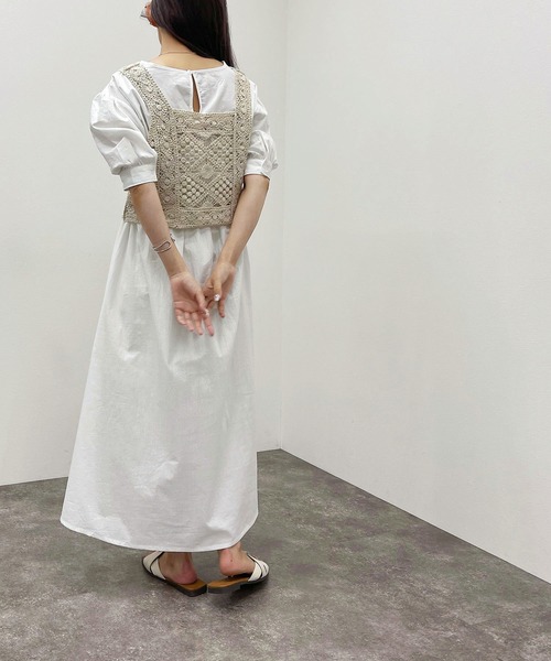 apres jour mignon(アプレジュールミニョン)の「かぎ針ビスチェワンピースセット【ZOZOTOWN限定アイテム】(ワンピース・レディース・アイボリー/ブラック/グリーン・X-LARGE/フリー)」の12枚目の写真