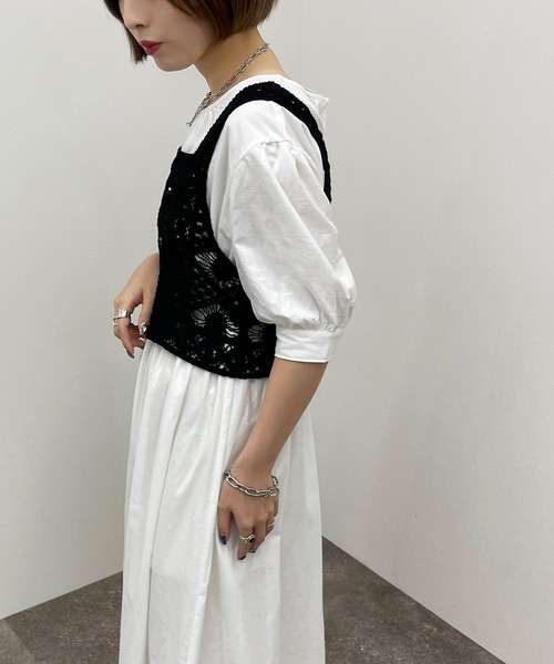 apres jour mignon(アプレジュールミニョン)の「かぎ針ビスチェワンピースセット【ZOZOTOWN限定アイテム】(ワンピース・レディース・アイボリー/ブラック/グリーン・X-LARGE/フリー)」の22枚目の写真