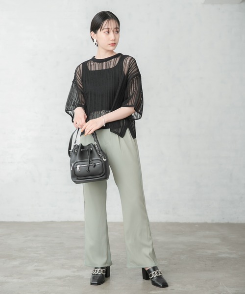 PAGEBOY（ページボーイ）の「スカシアミニットショートスリーブ（Tシャツ/カットソー・レディース・ブラック/グレイッシュベージュ/イエロー系その他・FREE）」の5枚目の写真