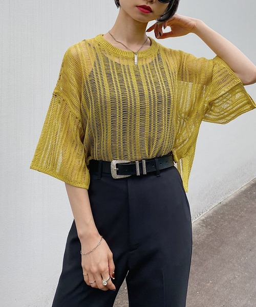 PAGEBOY（ページボーイ）の「スカシアミニットショートスリーブ（Tシャツ/カットソー・レディース・ブラック/グレイッシュベージュ/イエロー系その他・FREE）」の16枚目の写真