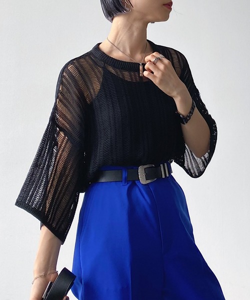 PAGEBOY（ページボーイ）の「スカシアミニットショートスリーブ（Tシャツ/カットソー・レディース・ブラック/グレイッシュベージュ/イエロー系その他・FREE）」の19枚目の写真