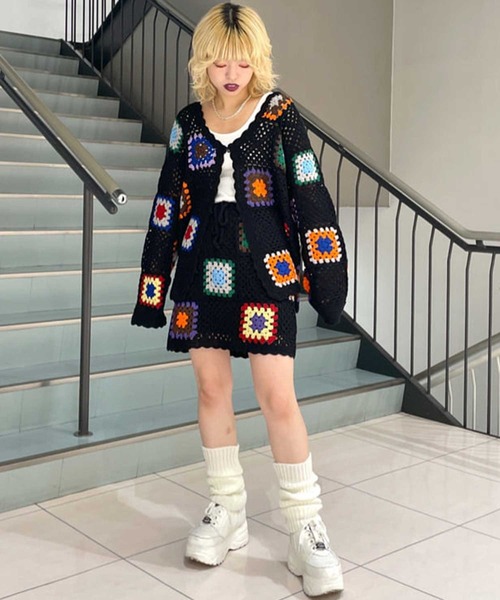 X-girl（エックスガール）の「CROCHET SKIRT（スカート・レディース・マルチ/ブラウン/ブラック・ONE SIZE）」の12枚目の写真