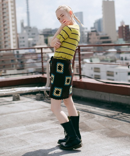 X-girl（エックスガール）の「CROCHET SKIRT（スカート・レディース・マルチ/ブラウン/ブラック・ONE SIZE）」の5枚目の写真