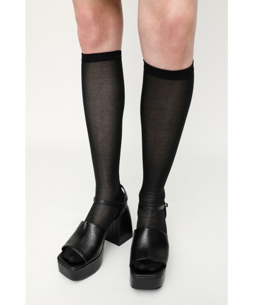 SLY（スライ）の「SHEER MESH HIGH SOCKS シアー メッシュ ハイソックス（ソックス/靴下・レディース・ブラック/イエロー系その他・FREE）」の7枚目の写真