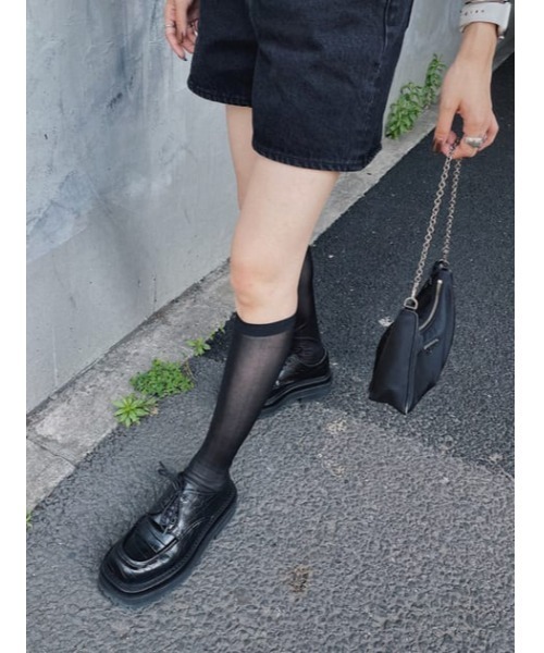 SLY（スライ）の「SHEER MESH HIGH SOCKS シアー メッシュ ハイソックス（ソックス/靴下・レディース・ブラック/イエロー系その他・FREE）」の17枚目の写真
