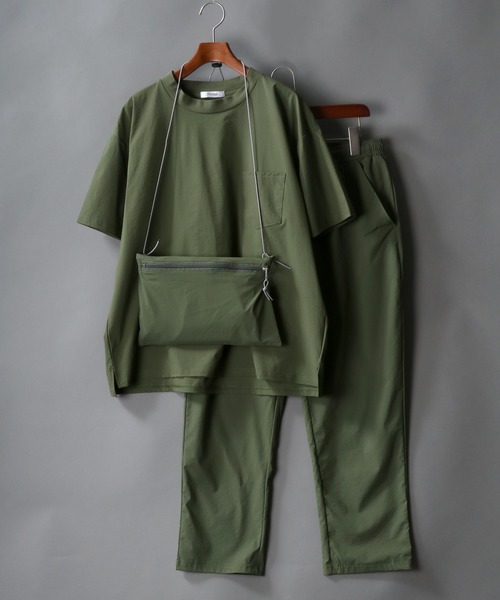 SITRY（シトリー）の「ストレッチ オーバーサイズＴシャツ＆テーパードパンツ セットアップ（ルームウェア/パジャマ・メンズ・ブラック/カーキ/ベージュ・M/L/LL）」の10枚目の写真