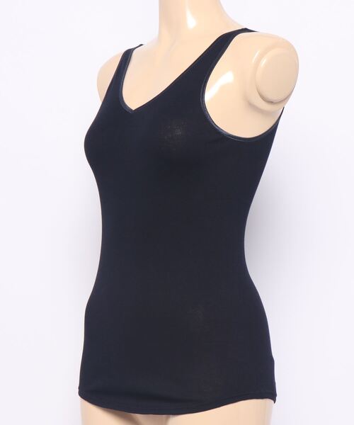 ONEME（ワンム）の「ONEME Seamless innerwear T/T（タンクトップ・レディース・ネイビー/オフホワイト・FREE）」の9枚目の写真